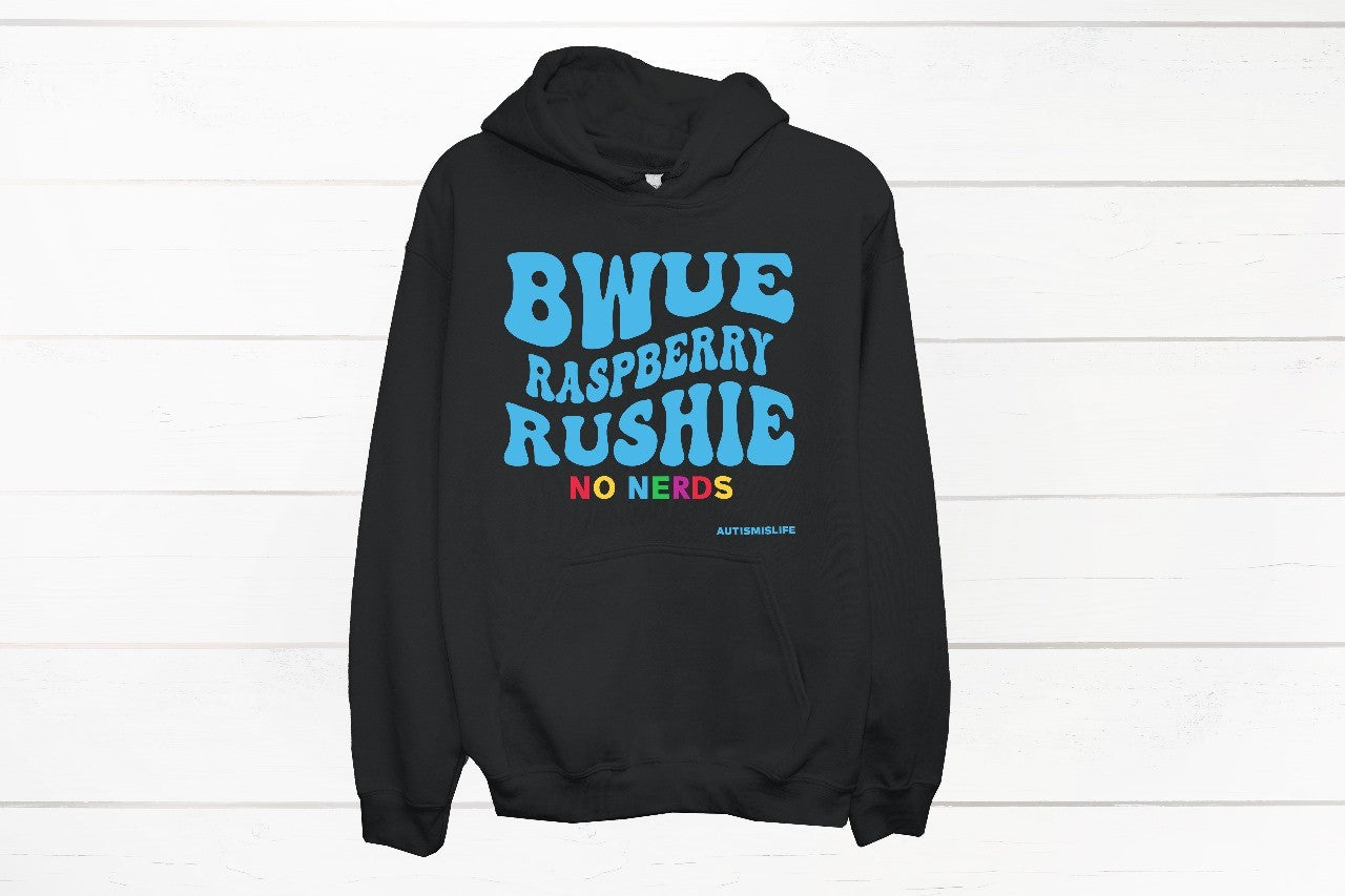 (Pre-Order 2 Weeks) “BWUE RASPBERRY RUSHIE” Autismislife Hoodie - Black (ADULT)